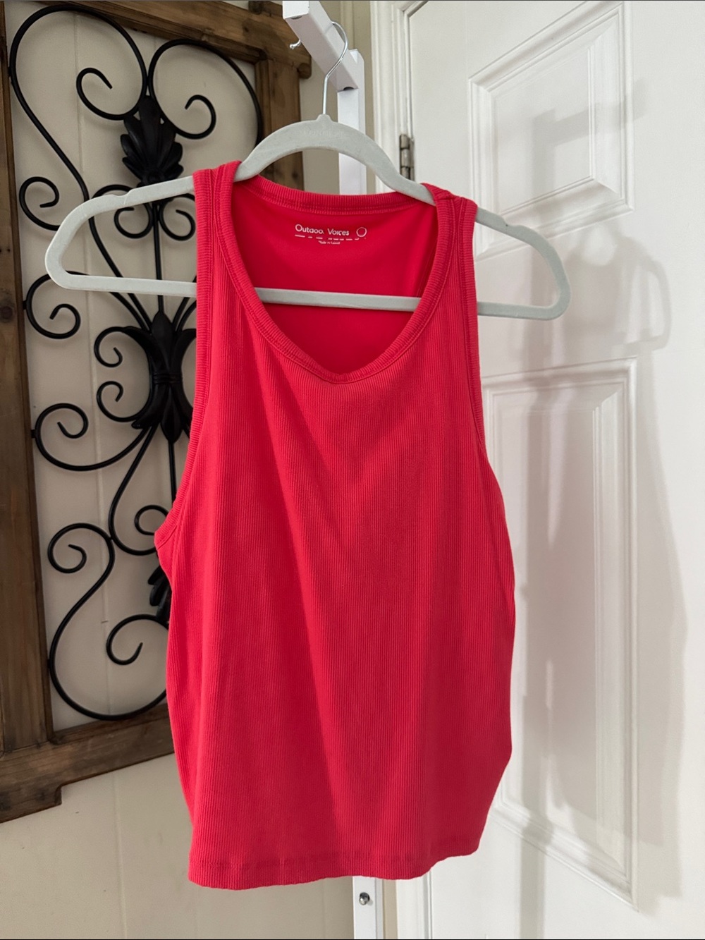 Outdoor Voices Hot Pink Ribbed Tank Top. XXL